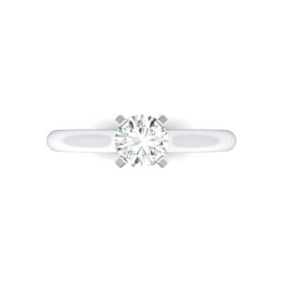 Petite Cathedral Solitaire Crystal Engagement Ring (0.44 CTW) Top Flat View