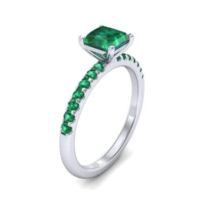 Princess-Cut Emerald Engagement Ring (1.13 CTW) Perspective View