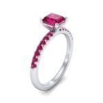 Princess-Cut Ruby Engagement Ring (1.13 CTW) Perspective View