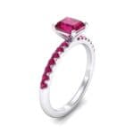 Princess-Cut Ruby Engagement Ring (1.13 CTW) Perspective View