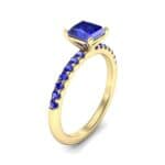 Princess-Cut Blue Sapphire Engagement Ring (1.13 CTW) Perspective View
