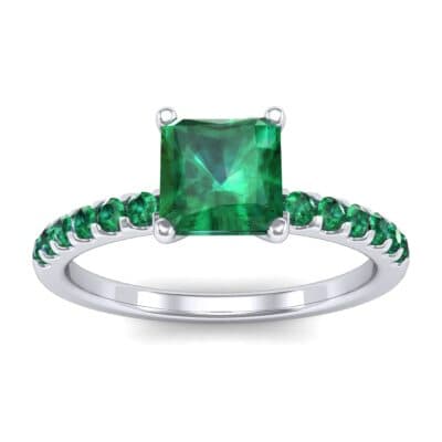 Princess-Cut Emerald Engagement Ring (1.13 CTW) Top Dynamic View