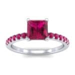 Princess-Cut Ruby Engagement Ring (1.13 CTW) Top Dynamic View