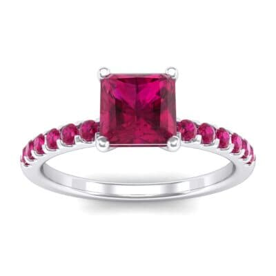 Princess-Cut Ruby Engagement Ring (1.13 CTW) Top Dynamic View