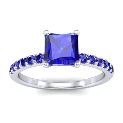 Princess-Cut Blue Sapphire Engagement Ring (1.13 CTW) Top Dynamic View