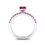 Princess-Cut Ruby Engagement Ring (1.13 CTW) Side View