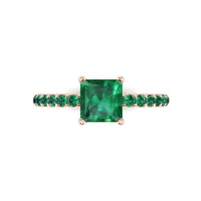 Princess-Cut Emerald Engagement Ring (1.13 CTW) Top Flat View