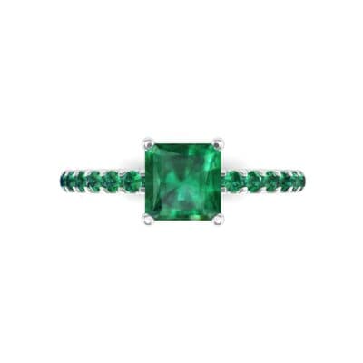 Princess-Cut Emerald Engagement Ring (1.13 CTW) Top Flat View