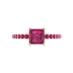 Princess-Cut Ruby Engagement Ring (1.13 CTW) Top Flat View