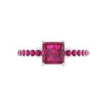 Princess-Cut Ruby Engagement Ring (1.13 CTW) Top Flat View