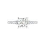 Princess-Cut Crystal Engagement Ring (0.67 CTW) Top Flat View