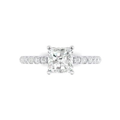 Princess-Cut Crystal Engagement Ring (0.67 CTW) Top Flat View