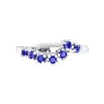 Seven-Stone Constellation Blue Sapphire Ring (0.28 CTW) Top Flat View