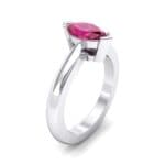 Flat Shank Marquise Solitaire Ruby Engagement Ring (0.75 CTW) Perspective View