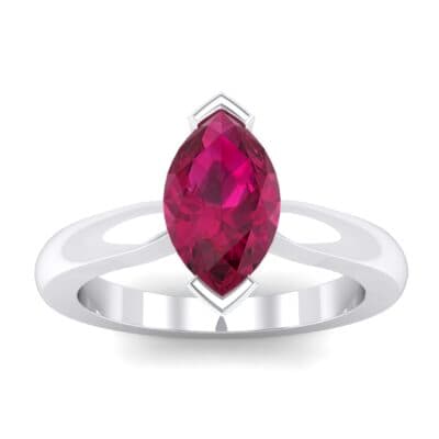 Flat Shank Marquise Solitaire Ruby Engagement Ring (0.75 CTW) Top Dynamic View