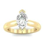Flat Shank Marquise Solitaire Diamond Engagement Ring (0.47 CTW) Top Dynamic View