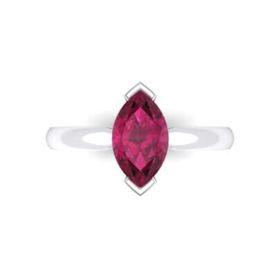 Flat Shank Marquise Solitaire Ruby Engagement Ring (0.75 CTW) Top Flat View