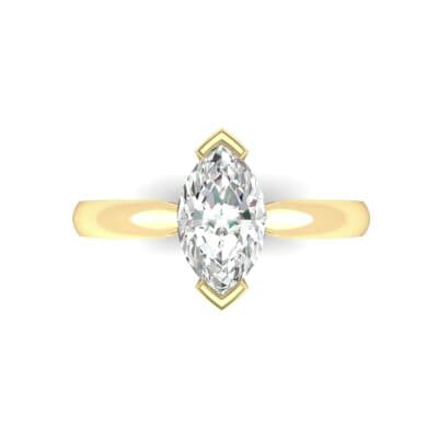 Flat Shank Marquise Solitaire Diamond Engagement Ring (0.47 CTW) Top Flat View