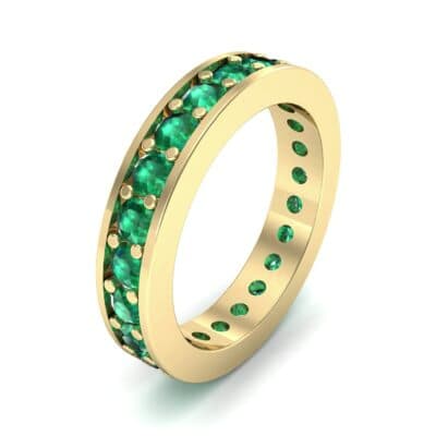 Luxe Flat-Sided Pave Emerald Eternity Ring (2.07 CTW) Perspective View