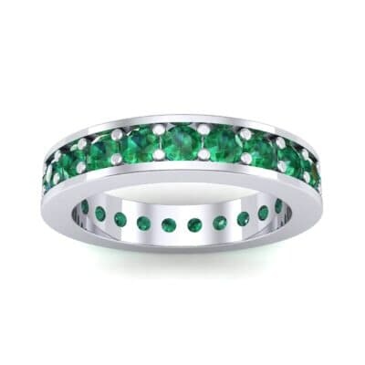 Luxe Flat-Sided Pave Emerald Eternity Ring (2.07 CTW) Top Dynamic View