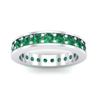 Luxe Flat-Sided Pave Emerald Eternity Ring (2.07 CTW) Top Dynamic View