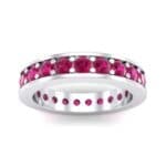 Luxe Flat-Sided Pave Ruby Eternity Ring (2.07 CTW) Top Dynamic View