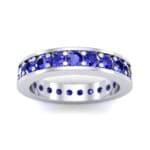Luxe Flat-Sided Pave Blue Sapphire Eternity Ring (2.07 CTW) Top Dynamic View