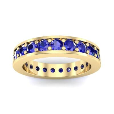 Luxe Flat-Sided Pave Blue Sapphire Eternity Ring (2.07 CTW) Top Dynamic View