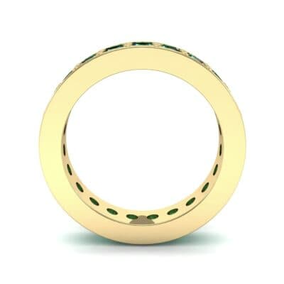 Luxe Flat-Sided Pave Emerald Eternity Ring (2.07 CTW) Side View