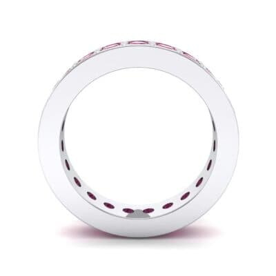Luxe Flat-Sided Pave Ruby Eternity Ring (2.07 CTW) Side View