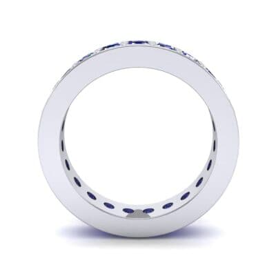 Luxe Flat-Sided Pave Blue Sapphire Eternity Ring (2.07 CTW) Side View