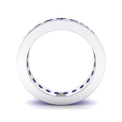 Luxe Flat-Sided Pave Blue Sapphire Eternity Ring (2.07 CTW) Side View