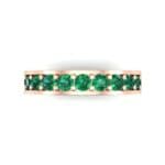 Luxe Flat-Sided Pave Emerald Eternity Ring (2.07 CTW) Top Flat View