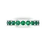 Luxe Flat-Sided Pave Emerald Eternity Ring (2.07 CTW) Top Flat View