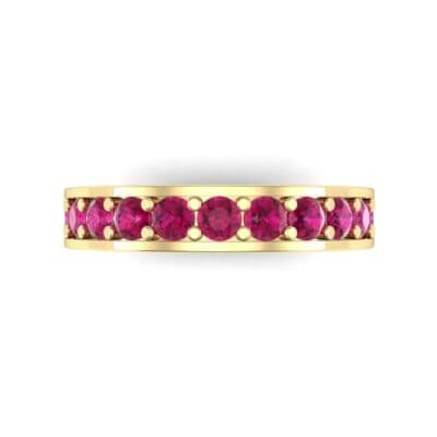 Luxe Flat-Sided Pave Ruby Eternity Ring (2.07 CTW) Top Flat View