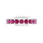 Luxe Flat-Sided Pave Ruby Eternity Ring (2.07 CTW) Top Flat View