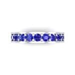 Luxe Flat-Sided Pave Blue Sapphire Eternity Ring (2.07 CTW) Top Flat View