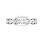 Luxe Flat-Sided Pave Diamond Eternity Ring (1.61 CTW) Top Flat View