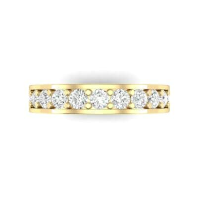 Luxe Flat-Sided Pave Diamond Eternity Ring (1.61 CTW) Top Flat View