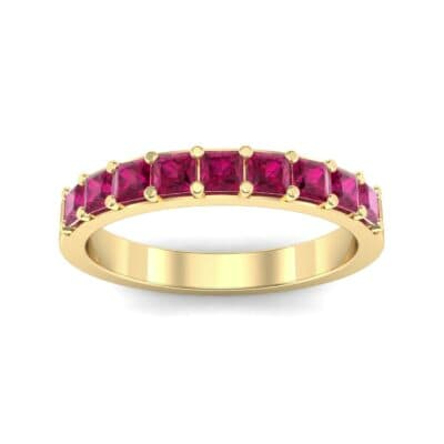 Shared-Prong Princess-Cut Ruby Ring (0.36 CTW) Top Dynamic View
