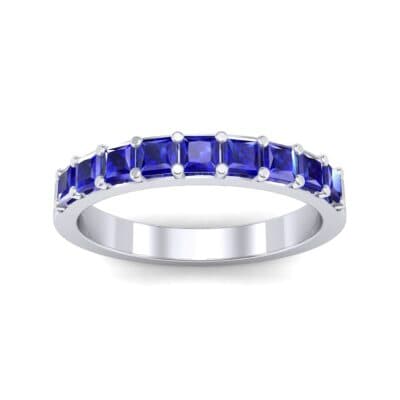 Shared-Prong Princess-Cut Blue Sapphire Ring (0.36 CTW) Top Dynamic View