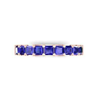 Shared-Prong Princess-Cut Blue Sapphire Ring (0.36 CTW) Top Flat View