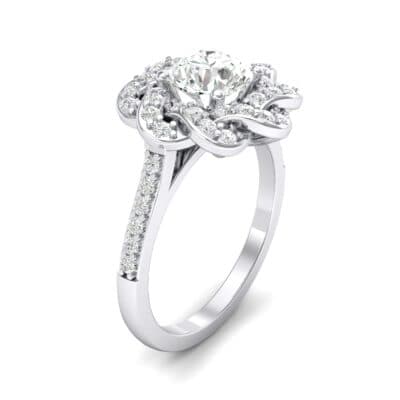 Woven Halo Diamond Engagement Ring (1.28 CTW) Perspective View