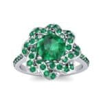 Woven Halo Emerald Engagement Ring (1.28 CTW) Top Dynamic View