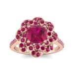 Woven Halo Ruby Engagement Ring (1.28 CTW) Top Dynamic View