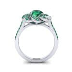 Woven Halo Emerald Engagement Ring (1.28 CTW) Side View