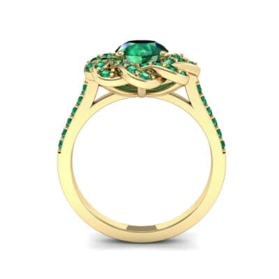 Woven Halo Emerald Engagement Ring (1.28 CTW) Side View