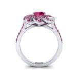 Woven Halo Ruby Engagement Ring (1.28 CTW) Side View