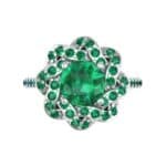 Woven Halo Emerald Engagement Ring (1.28 CTW) Top Flat View