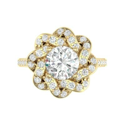 Woven Halo Diamond Engagement Ring (1.28 CTW) Top Flat View
